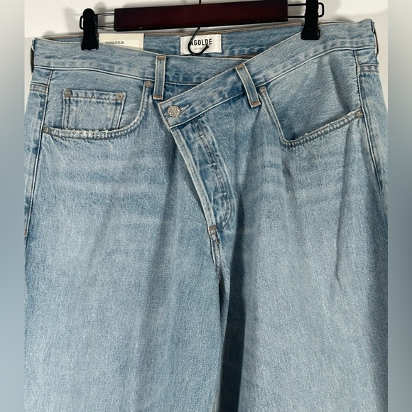 Agolde Criss Cross Upsized Jean 32 Suburbia New Denim Light Wash Button Fly NWT - Picture 3 of 9